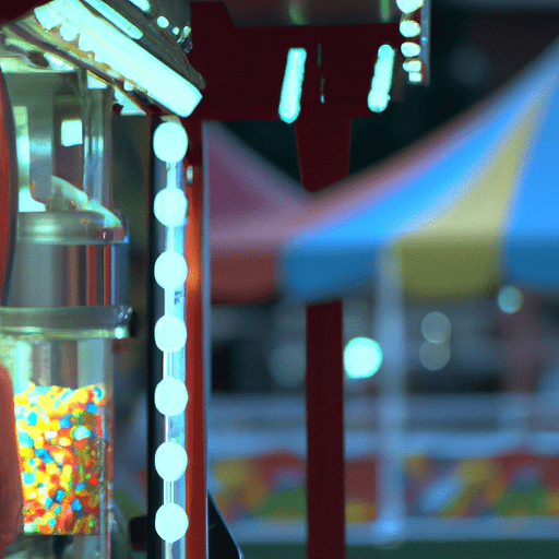 vending machine near a popcorn stand at a carnival